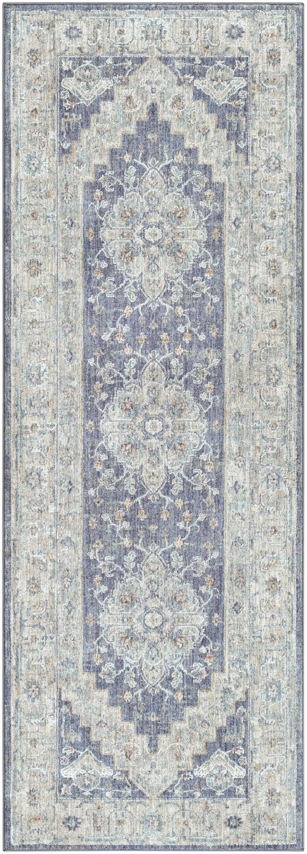Sema Blue Medallion Thick Luxe Area Rug