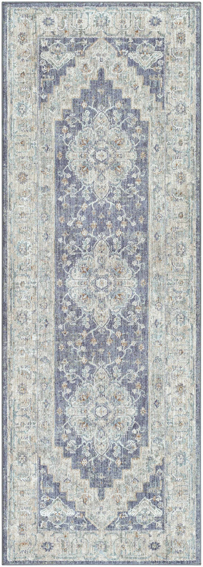 Sema Blue Medallion Thick Luxe Area Rug