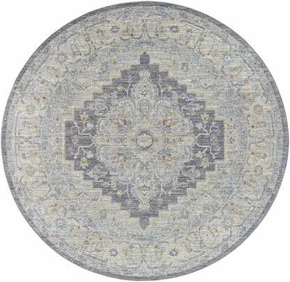 Sema Blue Medallion Thick Luxe Area Rug