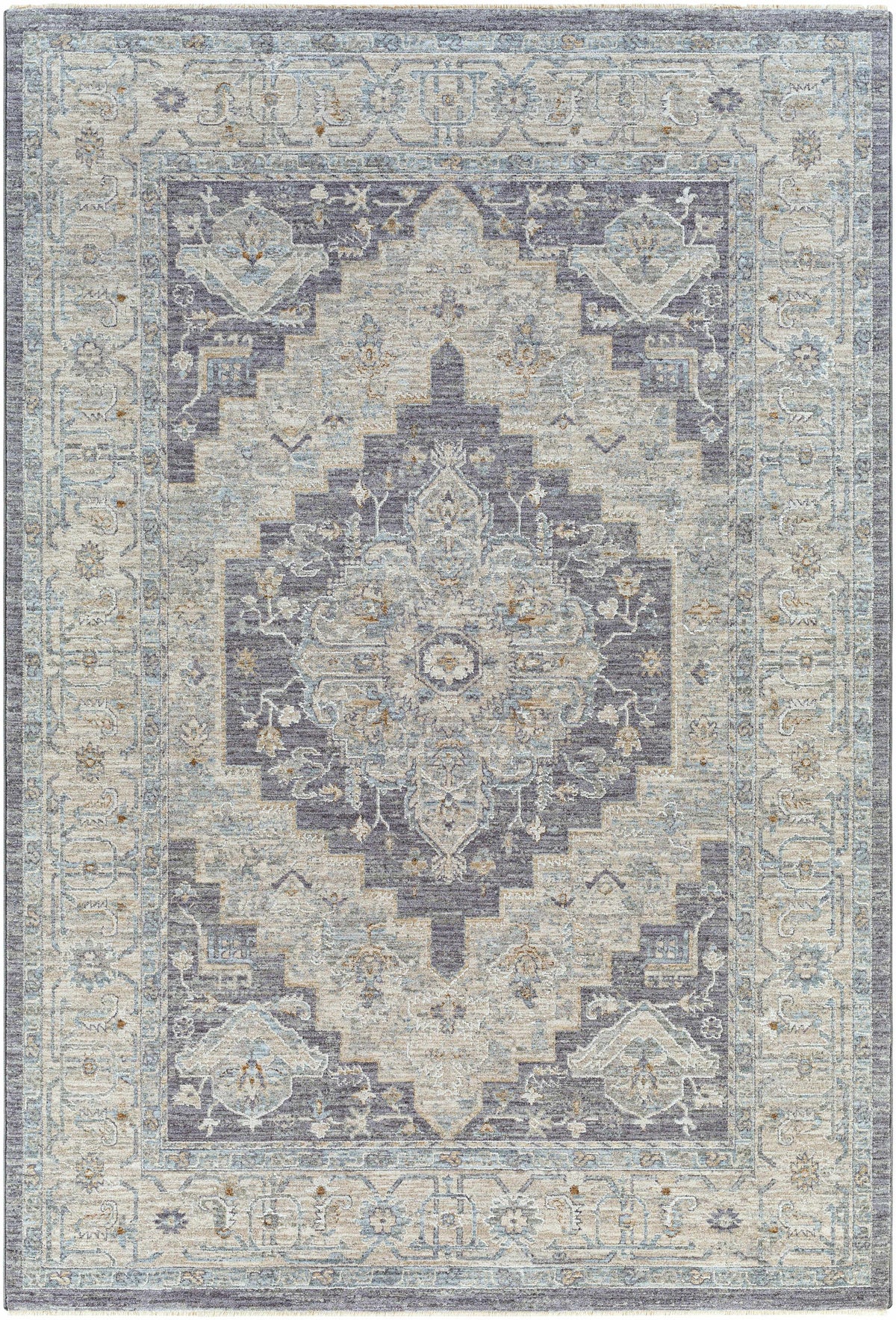 Sema Blue Medallion Thick Luxe Area Rug