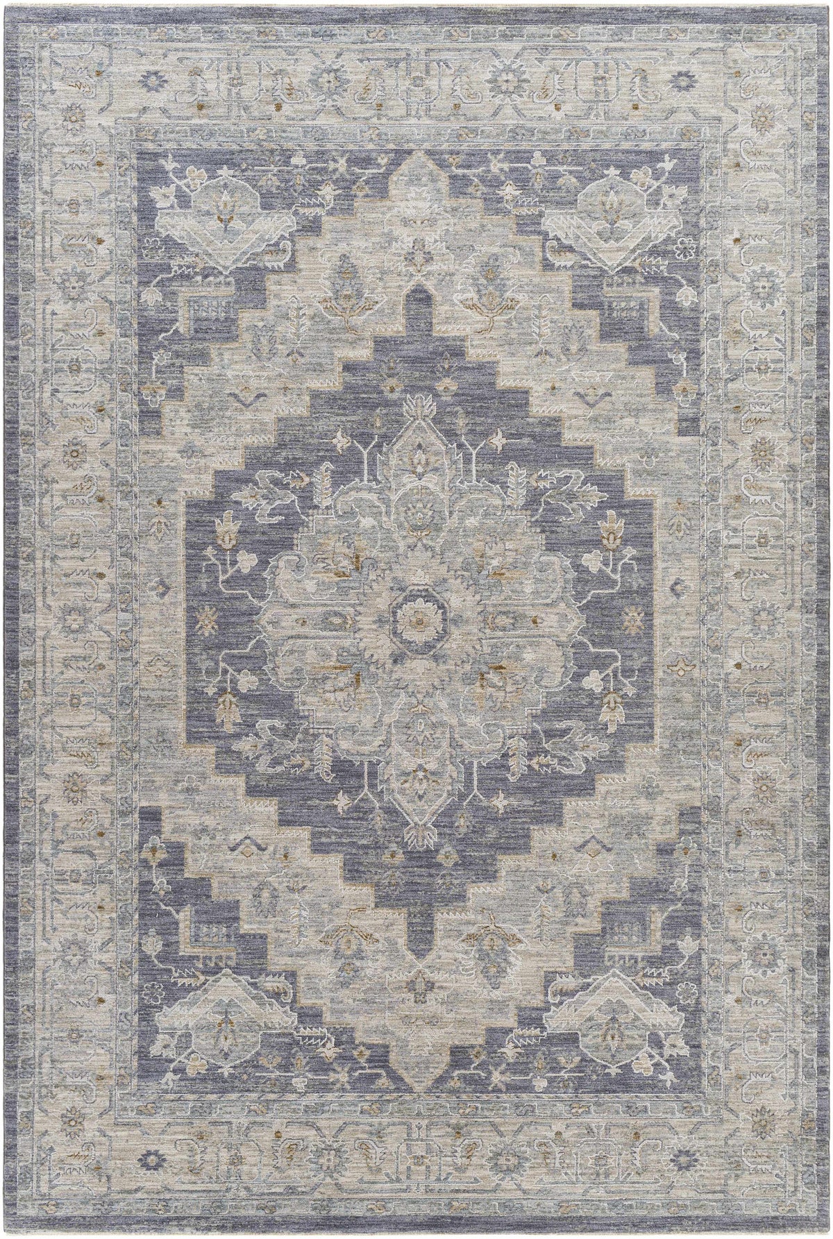 Sema Blue Medallion Thick Luxe Area Rug