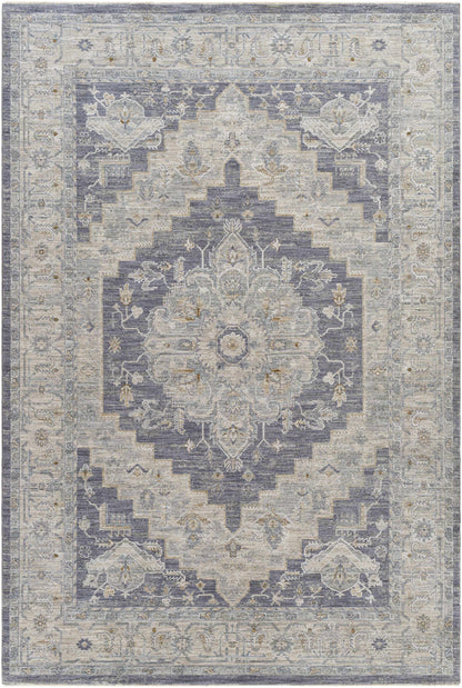 Sema Blue Medallion Thick Luxe Area Rug