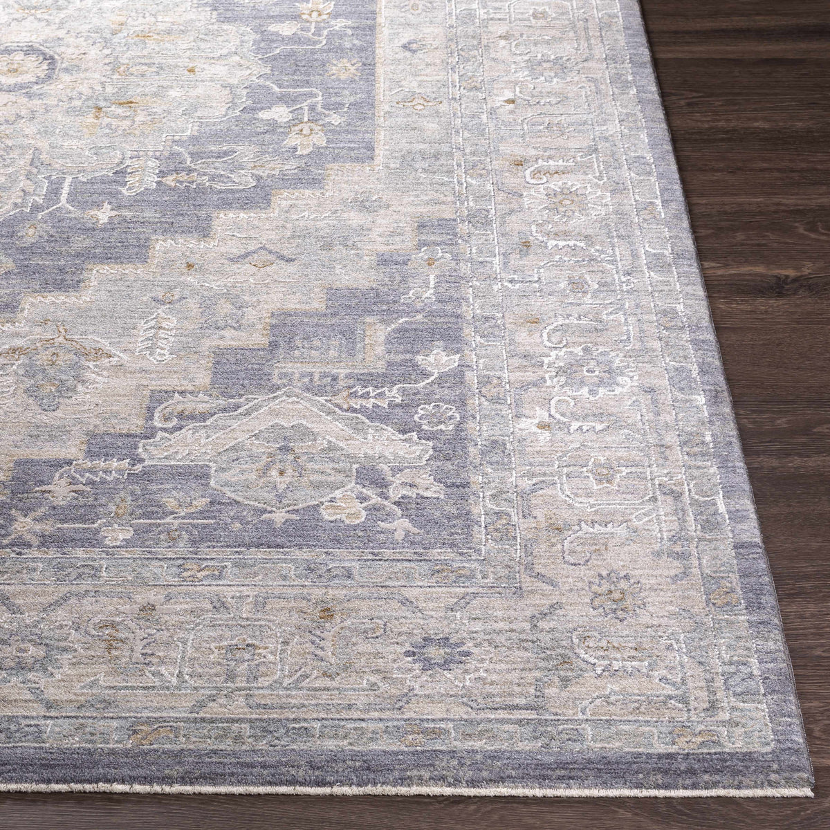 Sema Blue Medallion Thick Luxe Area Rug