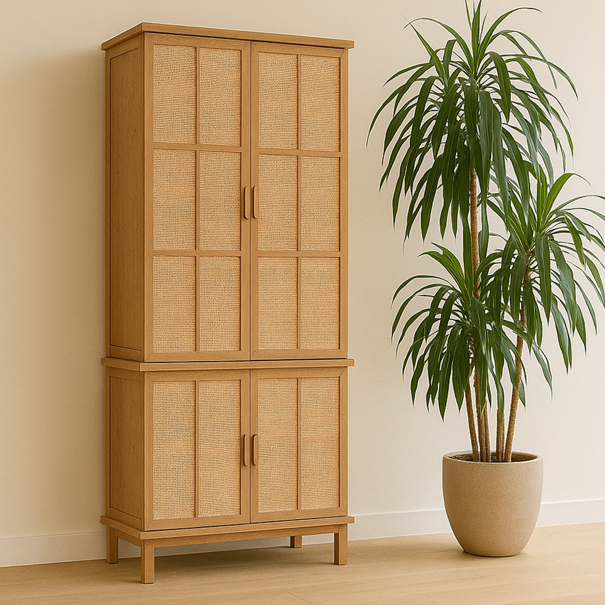 Seymour Tall Cabinet Natural - lifestyle view 1