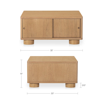 Hobbs Storage Coffee Table Natural dimensions