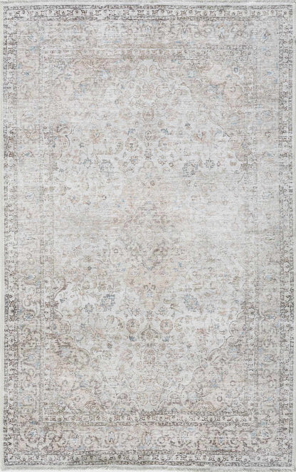 Cream Holi-2301 Washable Area Rug