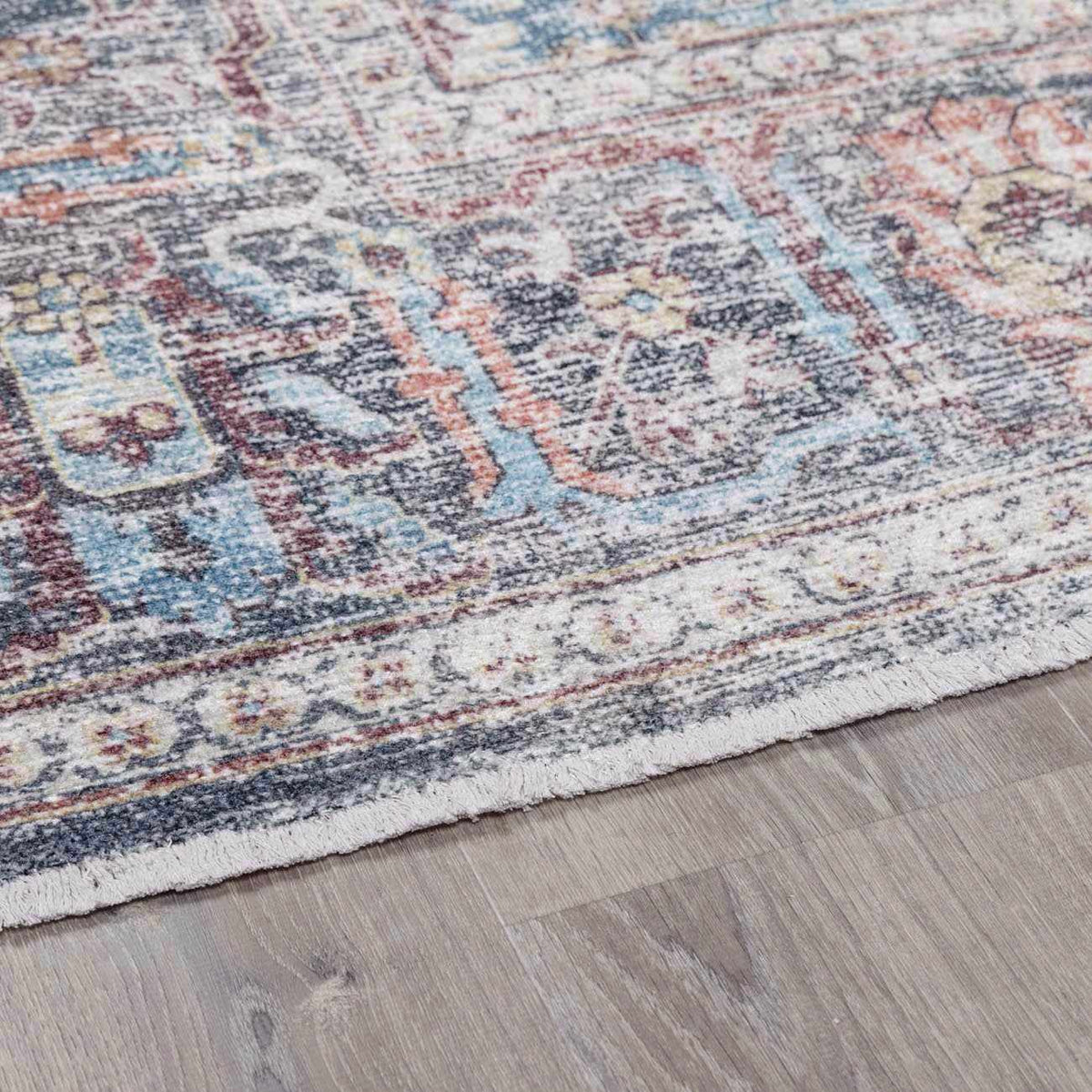 Blue Burgundy Holi-2302 Washable Area Rug