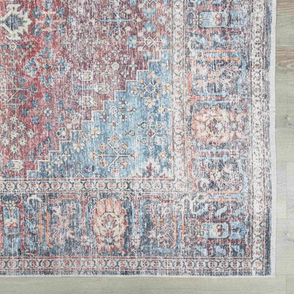 Blue Burgundy Holi-2302 Washable Area Rug