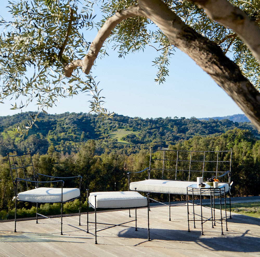 Provence Outdoor Loveseat - Black Frame.