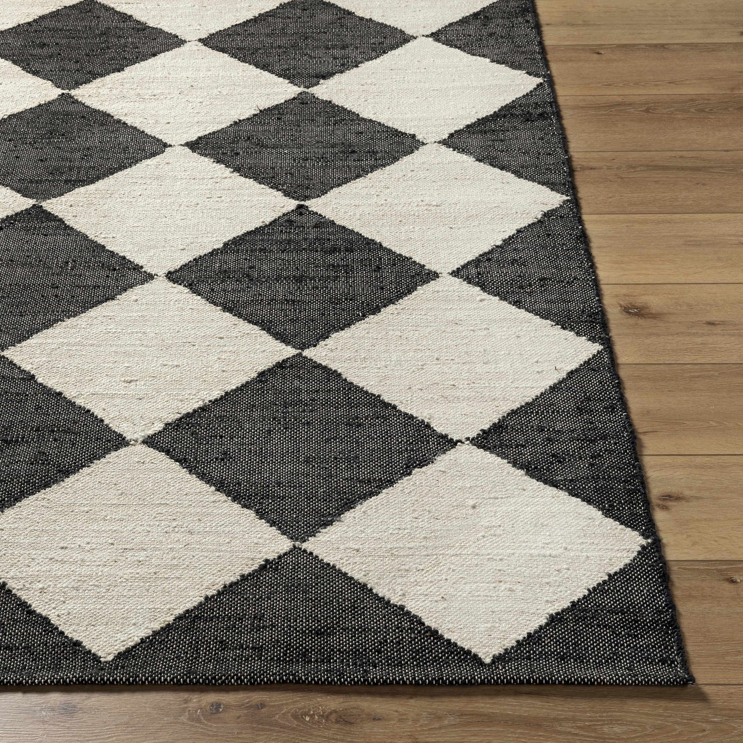 Vivir x Livabliss Antho Black Diamonds Jute Rug