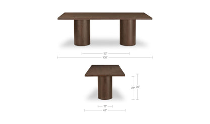 Hadley Dining Table Large Warm Brown.