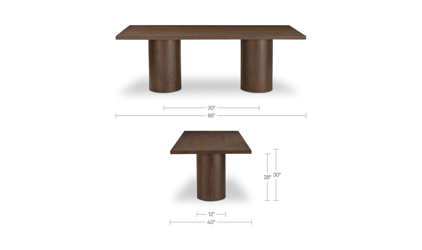 Hadley Dining Table Small Warm Brown