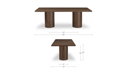 Hadley Dining Table Small Warm Brown