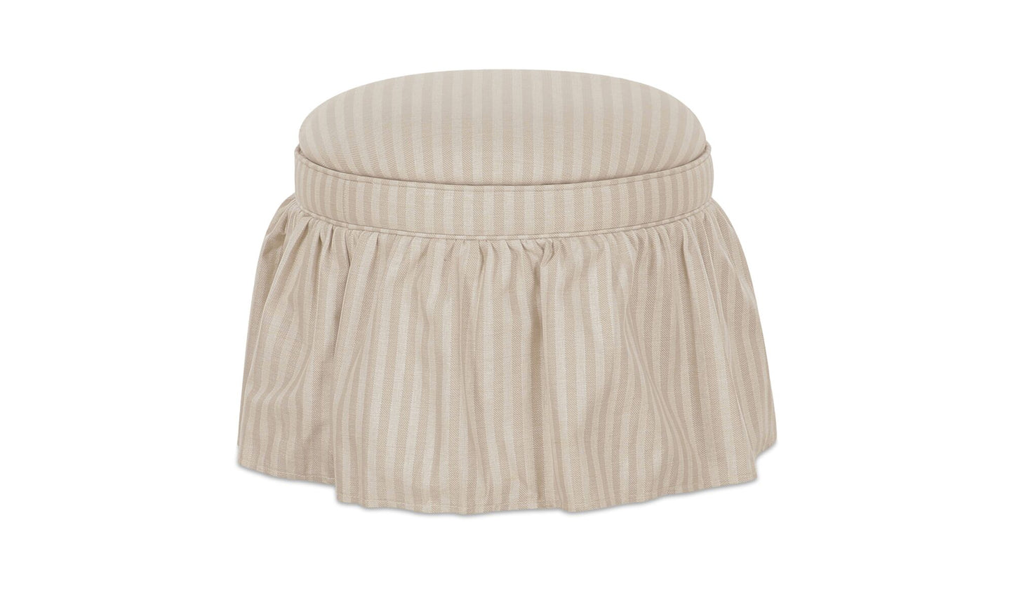 Heidi Storage Ottoman Beige Stripe.