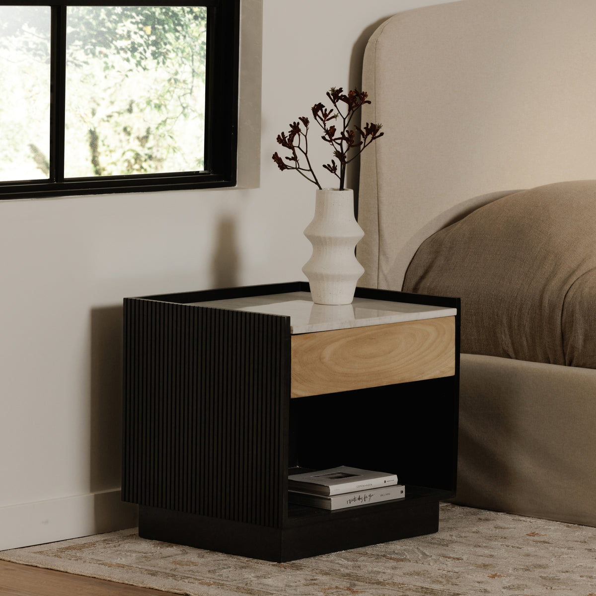 Carter Nightstand Black - lifestyle image
