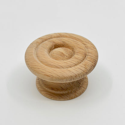 Round Oak Cabinet Knob "Palmer" Wood Knob.