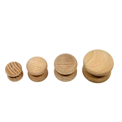 Round Oak Cabinet Knob "Pinecrest" Wood Knob.