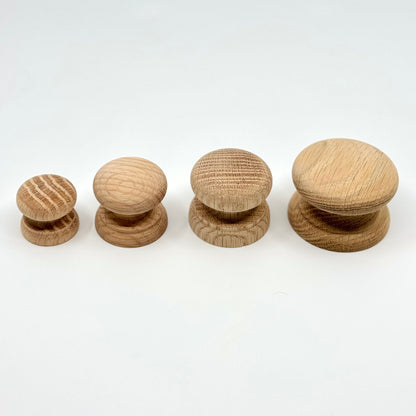 Round Oak Cabinet Knob "Pinecrest" Wood Knob.