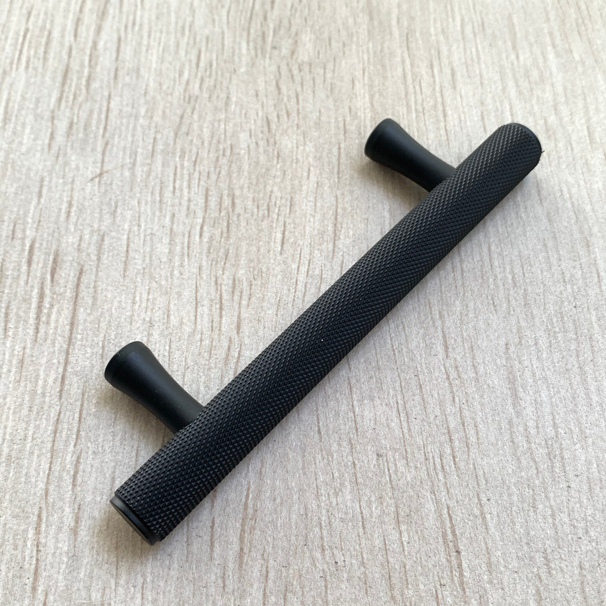 Knurled Matte Black Solid "Texture" Drawer Pulls and Knobs.