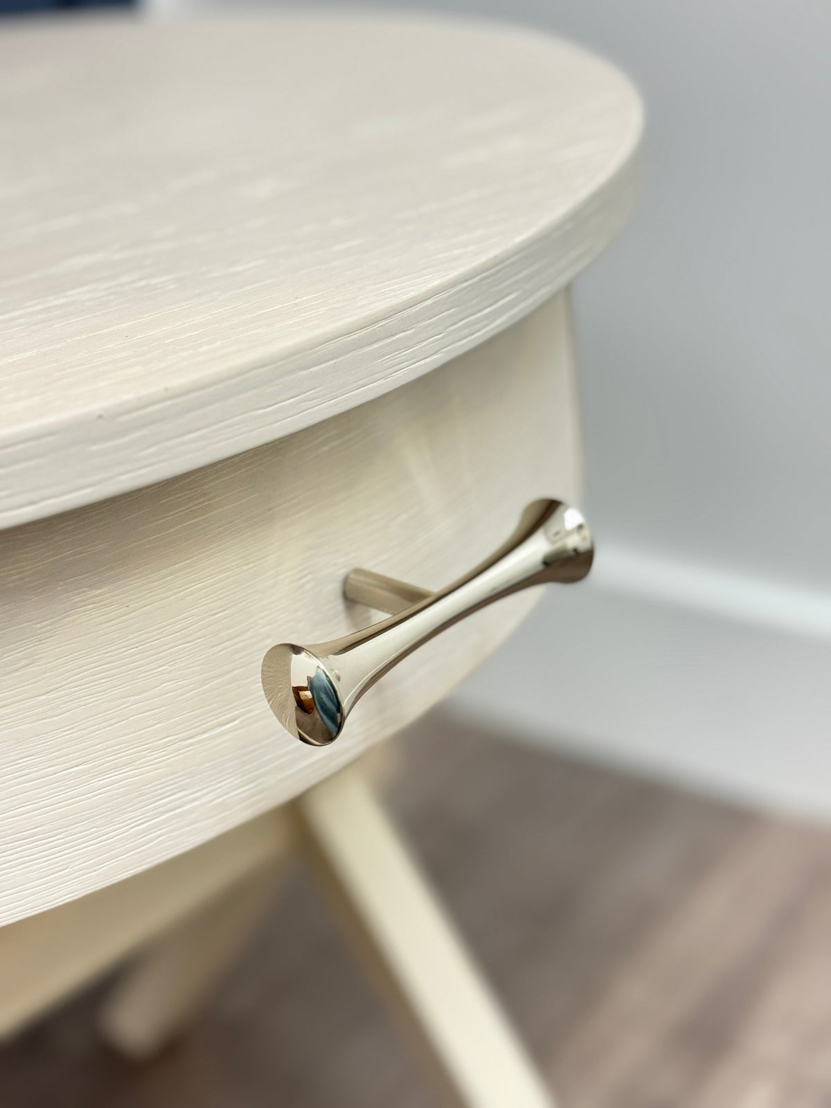 Hourglass "MCM 01" Polished Nickel Mid-Century Cabinet Pull.