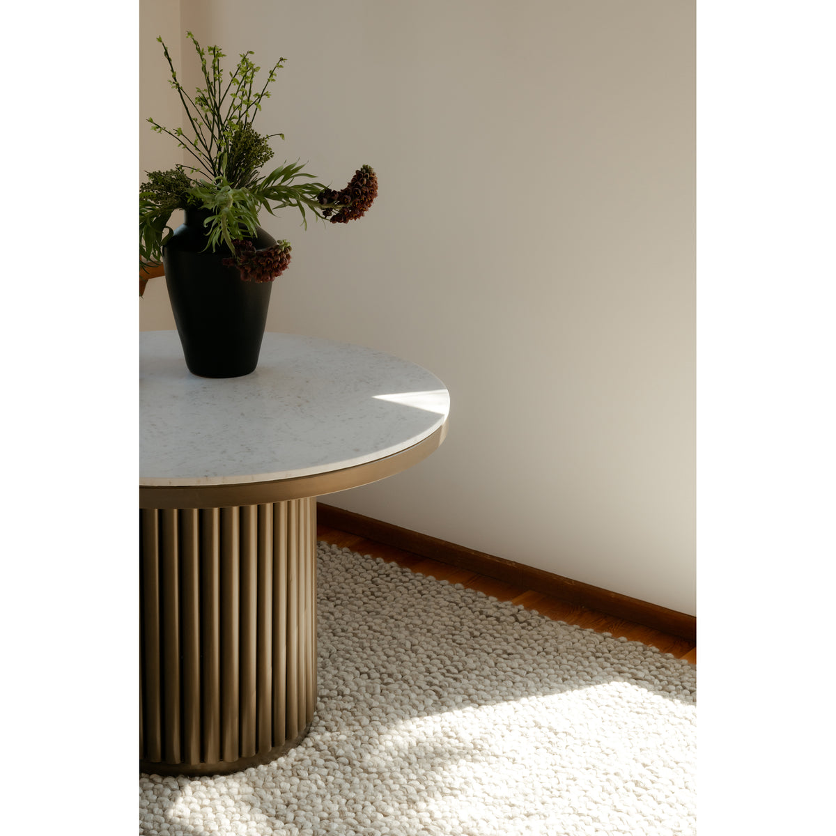 Tower Dining Table White Marble - lifestyle image