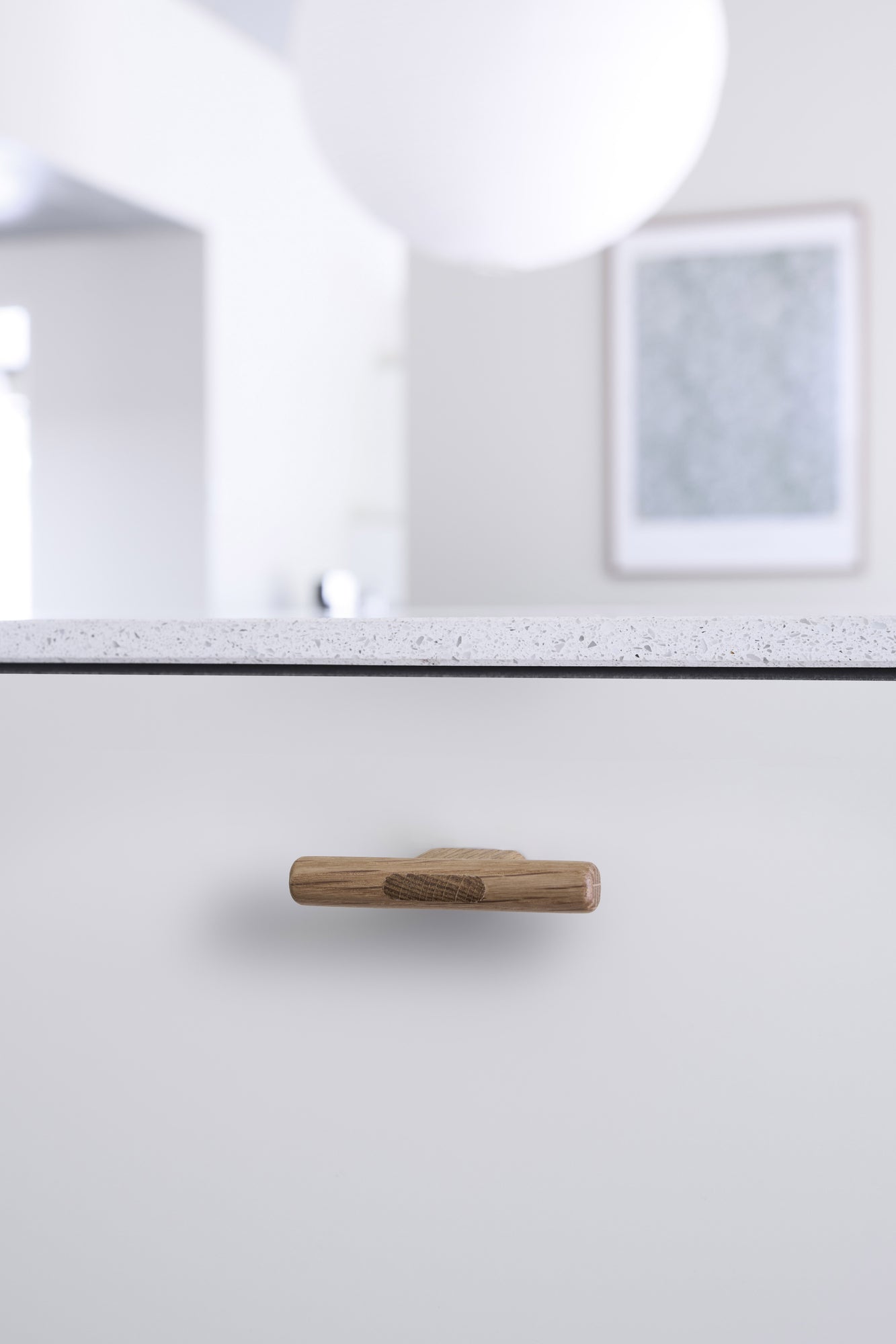 Lacquered Oak "Join" Wood Cabinet Knobs and Drawer Handles