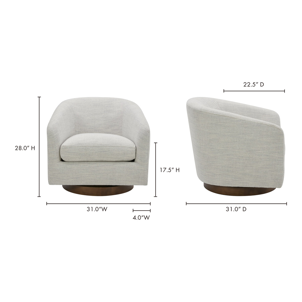 Oscy Swivel Chair Splashed White - alternate view 12