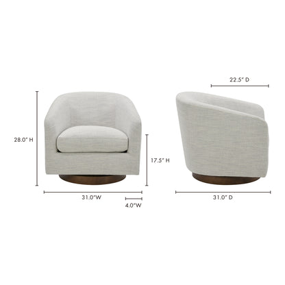 Oscy Swivel Chair Splashed White - alternate view 12
