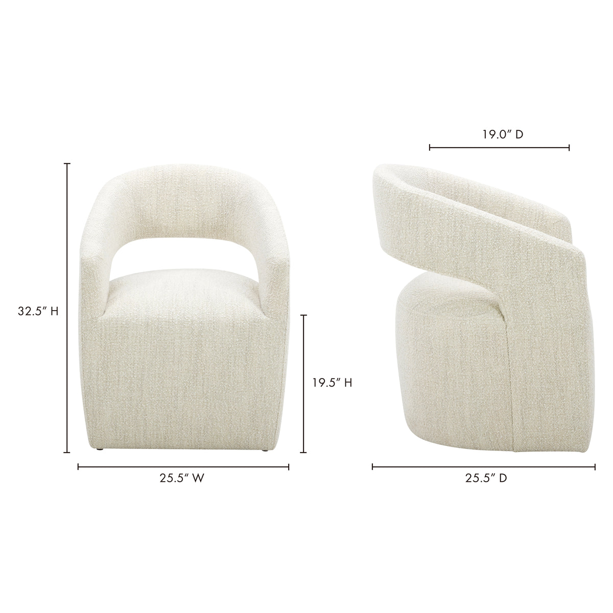 Barrow Rolling Dining Chair White Mist - image 5