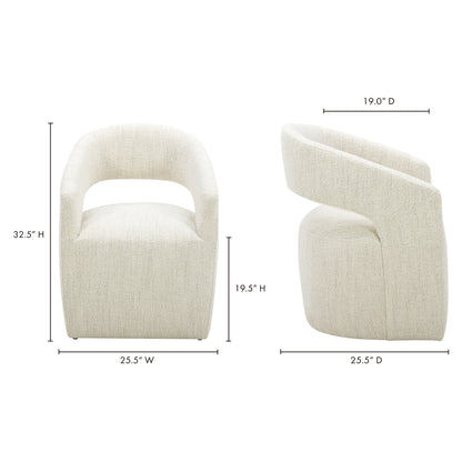 Barrow Rolling Dining Chair White Mist - image 5