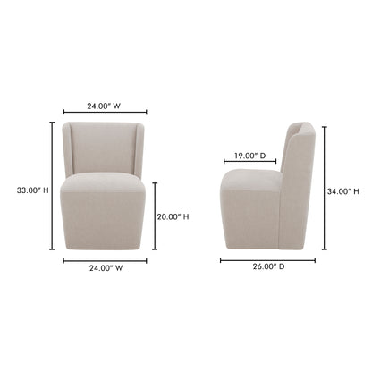 Cormac Rolling Dining Chair Warm Sand - image 4