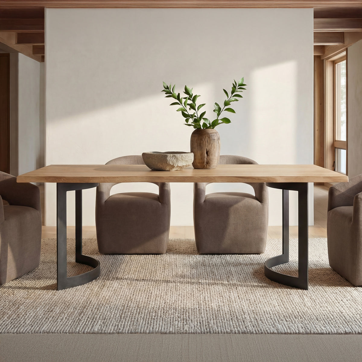 Barrow Rolling Dining Chair Soft Taupe - image 2