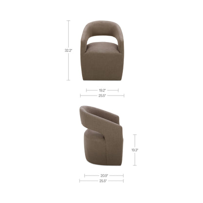 Barrow Rolling Dining Chair Soft Taupe - image 3