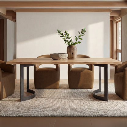 Barrow Rolling Dining Chair Tan Leather - image 2