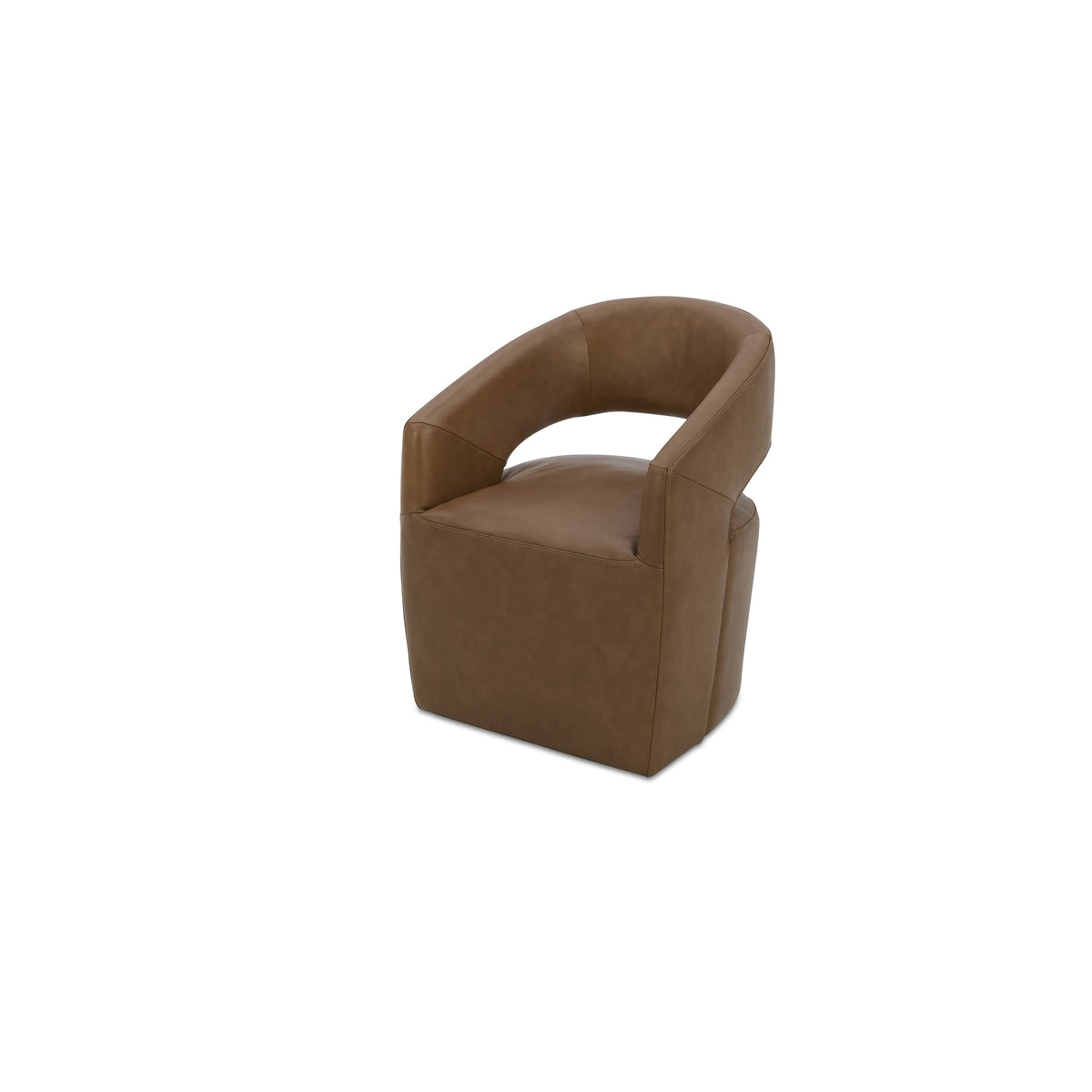 Barrow Rolling Dining Chair Tan Leather - image 6