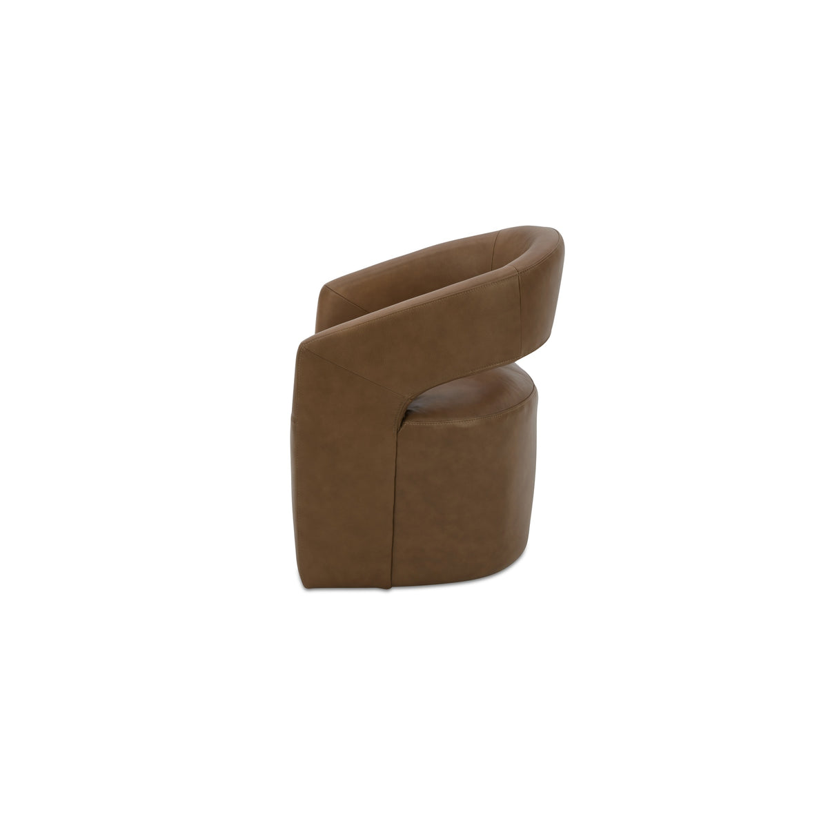 Barrow Rolling Dining Chair Tan Leather - image 4