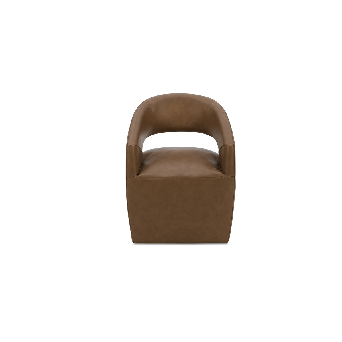 Barrow Rolling Dining Chair Tan Leather - image 1