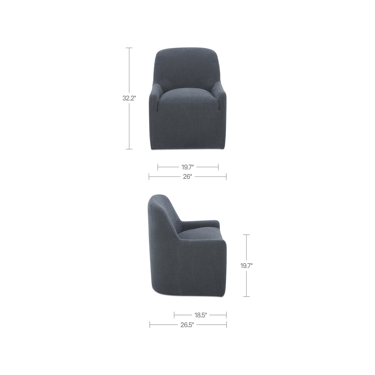 Maisie Rolling Dining Chair Slate Blue - image 3