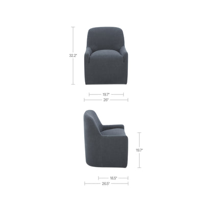 Maisie Rolling Dining Chair Slate Blue - image 3