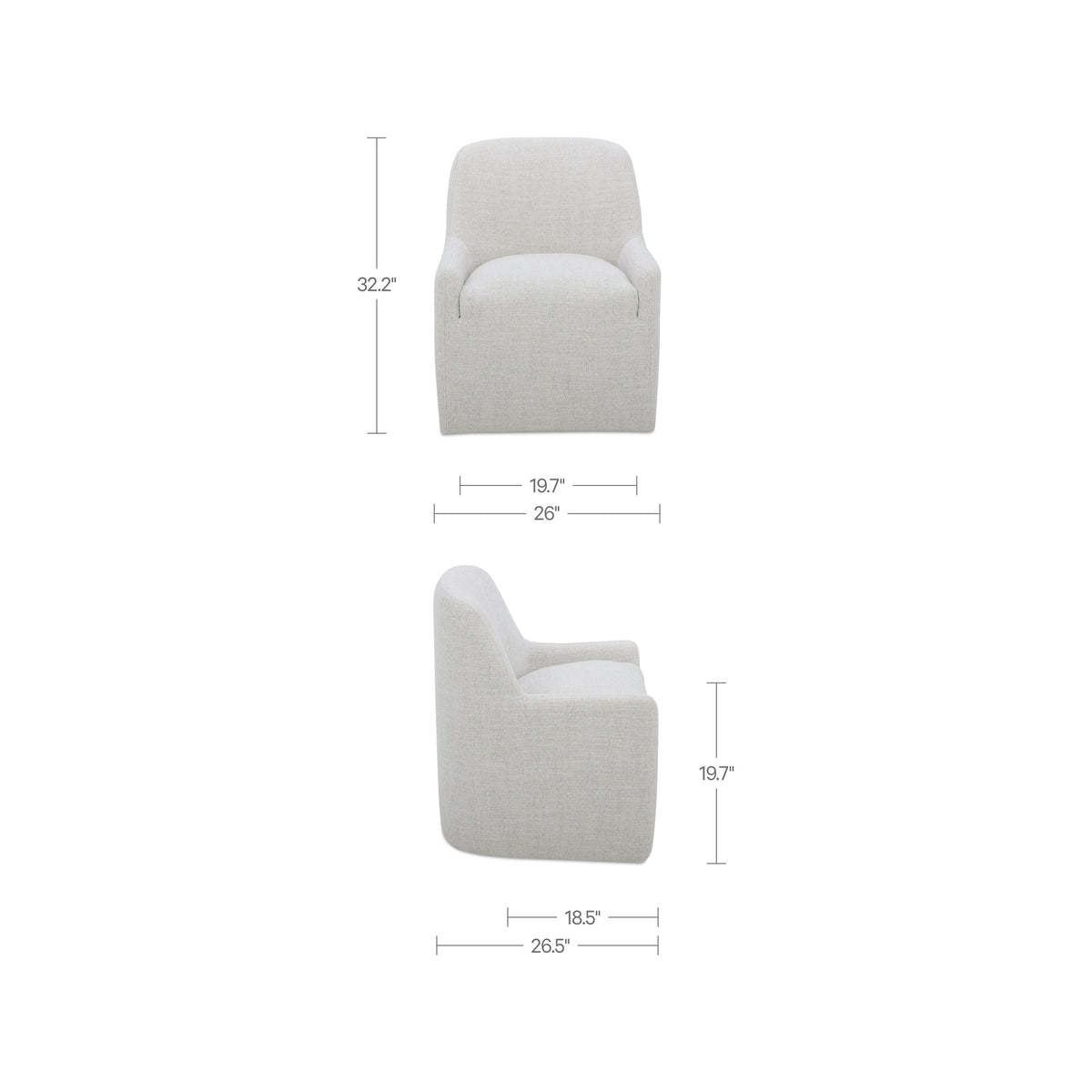 Maisie Rolling Dining Chair Flecked Oat - image 3