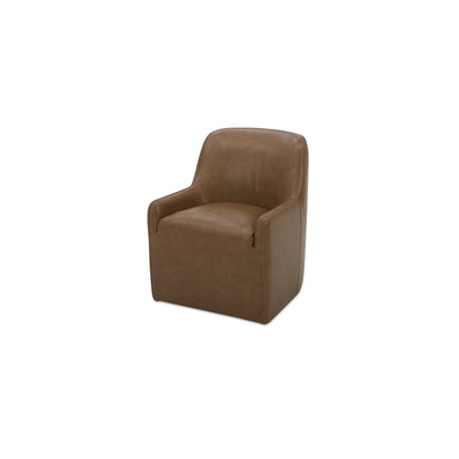 Maisie Rolling Dining Chair Tan Leather - image 6