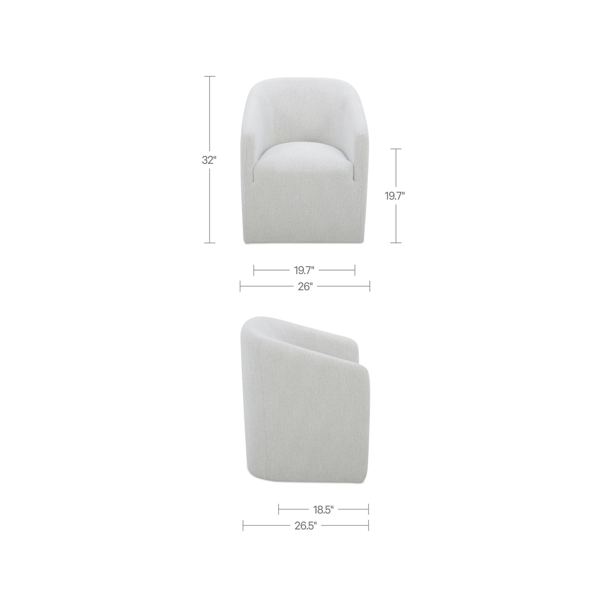 Sandy Rolling Dining Chair Off White - image 3