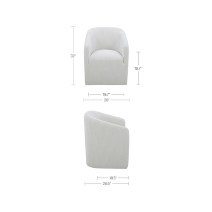 Sandy Rolling Dining Chair Off White - image 3