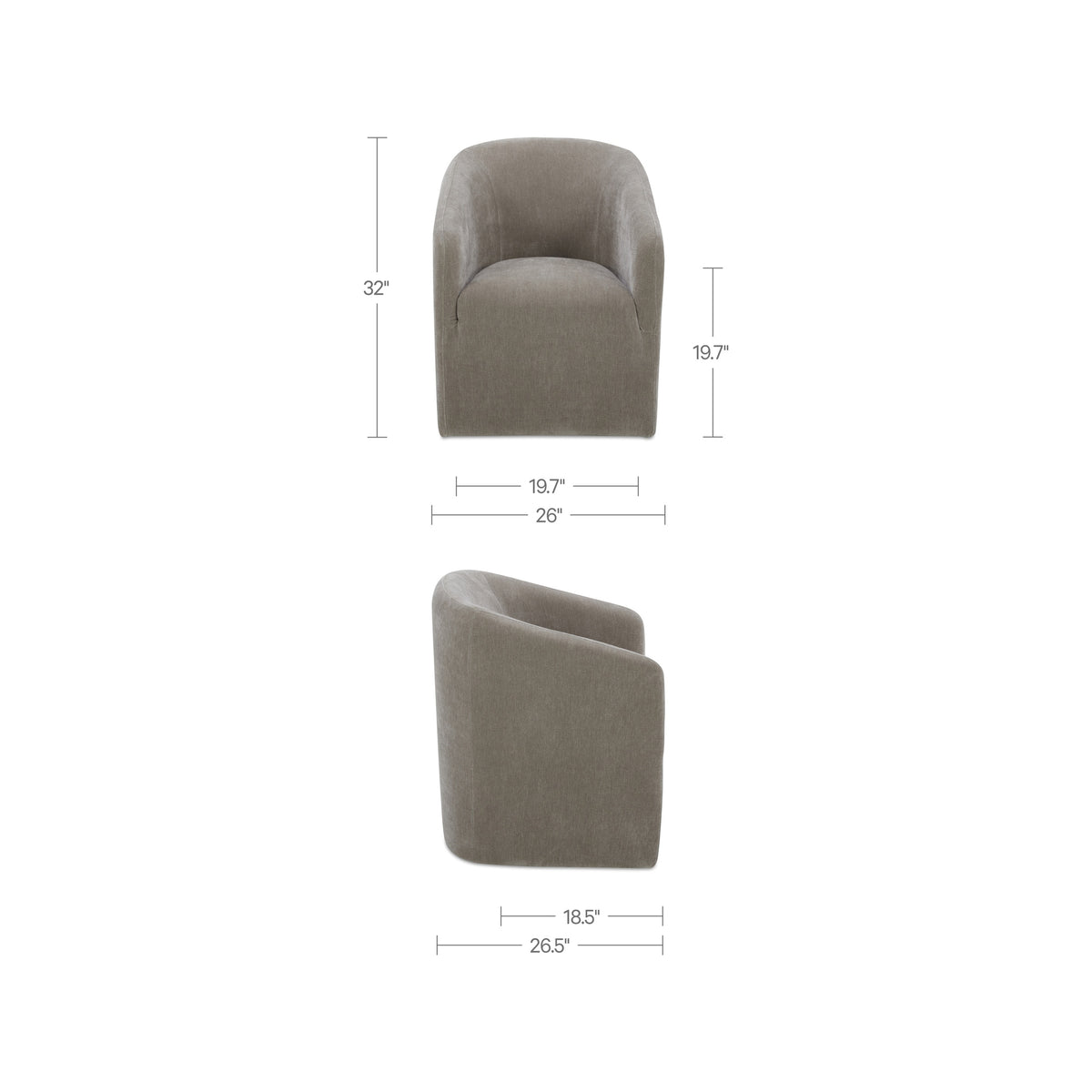 Sandy Rolling Dining Chair Taupe - image 3