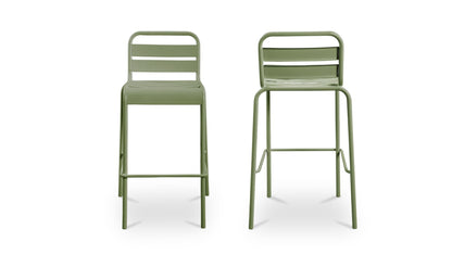 Kade Outdoor Bar Stool Green Set of Two