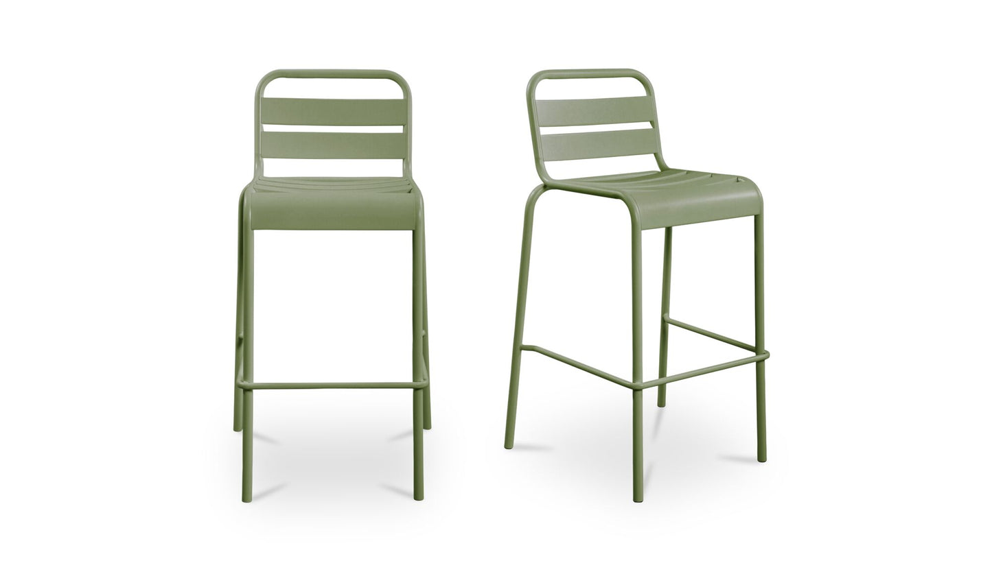 Kade Outdoor Bar Stool Green Set of Two