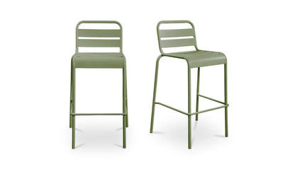 Kade Outdoor Bar Stool Green Set of Two