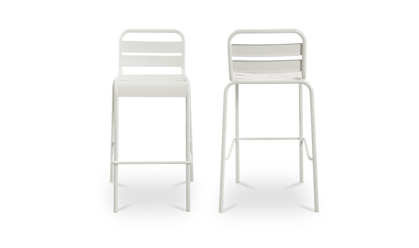 Kade Outdoor Bar Stool White Set of Two