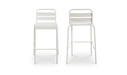 Kade Outdoor Bar Stool White Set of Two