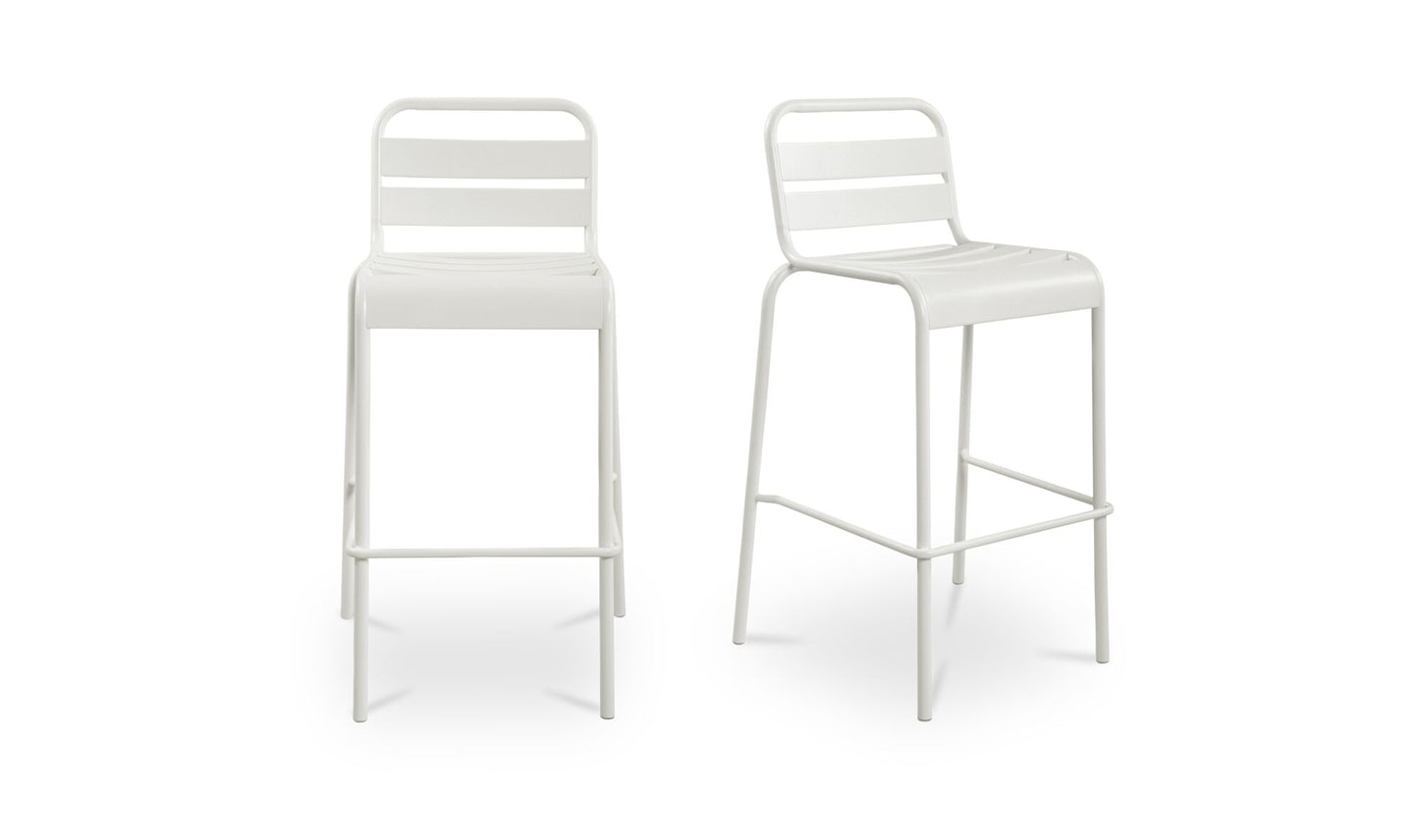 Kade Outdoor Bar Stool White Set of Two